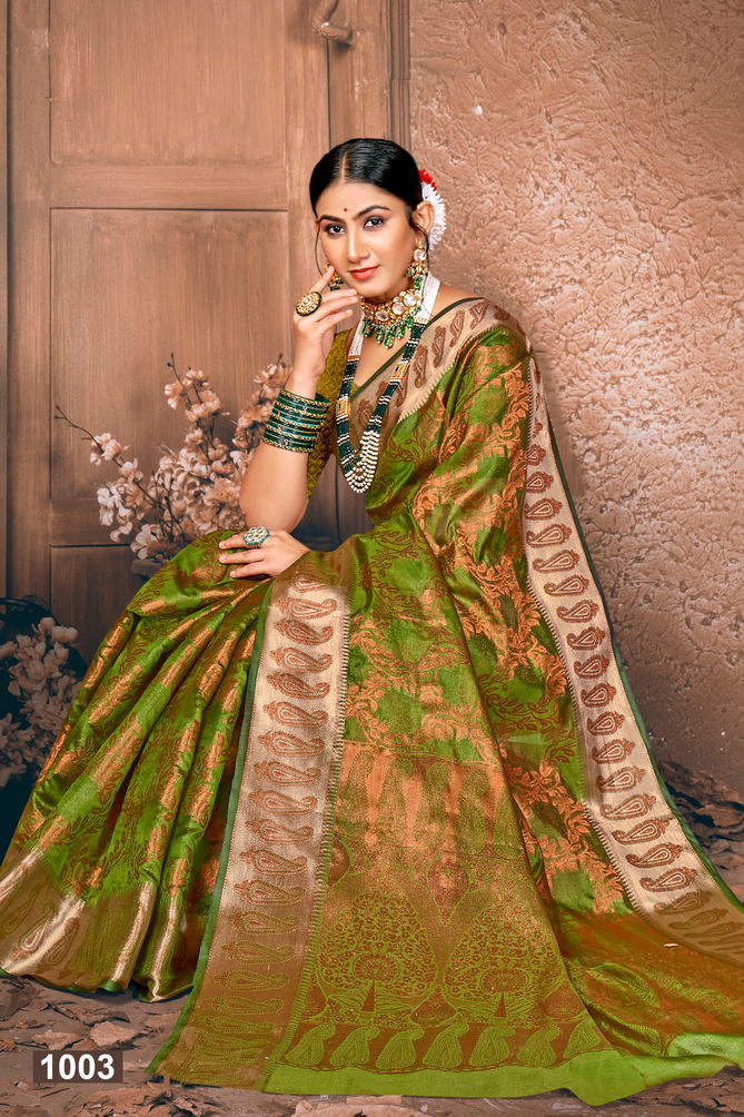 Fendi 5 By Saroj 1001 To 1006 Soft Organza Designer Saree Wholesale Price in Surat
